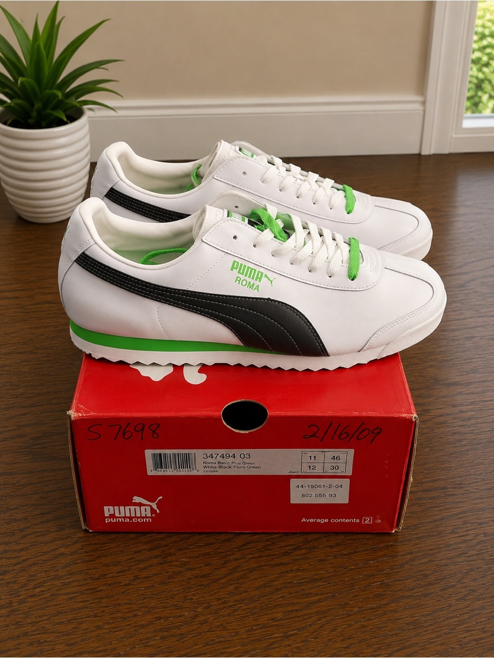 NEW Puma Roma Rep White Black Green Men’s Size 12